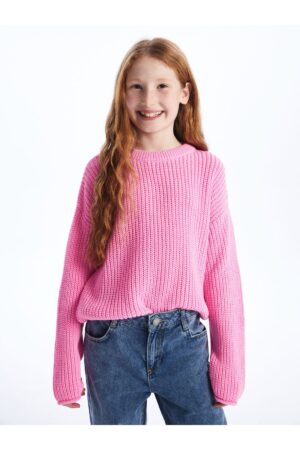 LC Waikiki Crew Neck Long Sleeve Girl's Knitwear Sweater