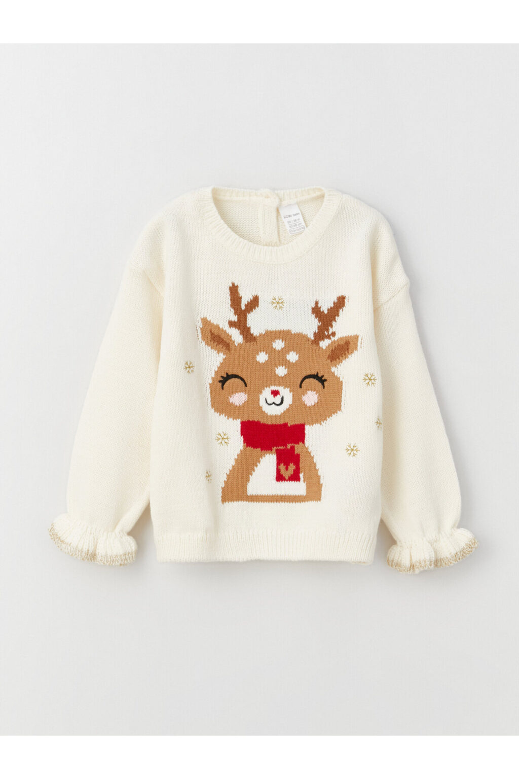 LC Waikiki Crew Neck Long Sleeve Patterned Baby Girl Knitwear Sweater