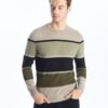 LC Waikiki Crew Neck Long Sleeve Striped Men's Knitwear Sweater