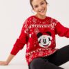 LC Waikiki Crew Neck Mickey Mouse Printed Long Sleeve Women's Knitwear Sweater