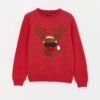 LC Waikiki Crew Neck New Year Themed Long Sleeve Boy's Knitwear Sweater
