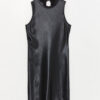 LC Waikiki Crew Neck Plain Leather Look Women's Dress