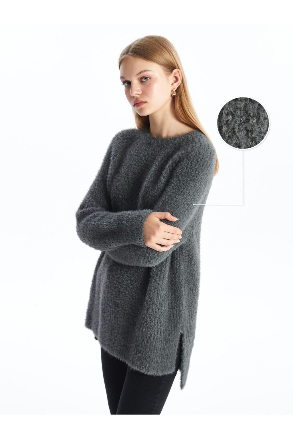 LC Waikiki Crew Neck Plain Long Sleeve Women's Knitwear Sweater -