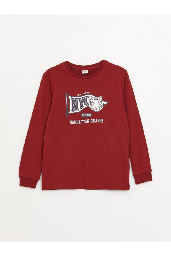 LC Waikiki Crew Neck Printed Long Sleeve Boys' T-Shirt