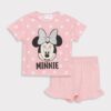 LC Waikiki Crew Neck Short Sleeve Minnie Mouse Printed Baby Girl T-Shirt and Shorts 2-Set