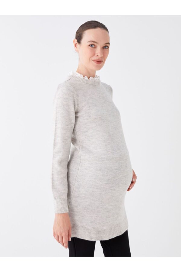 LC Waikiki Crew Neck Straight Long Sleeve Maternity Knitwear Tunic