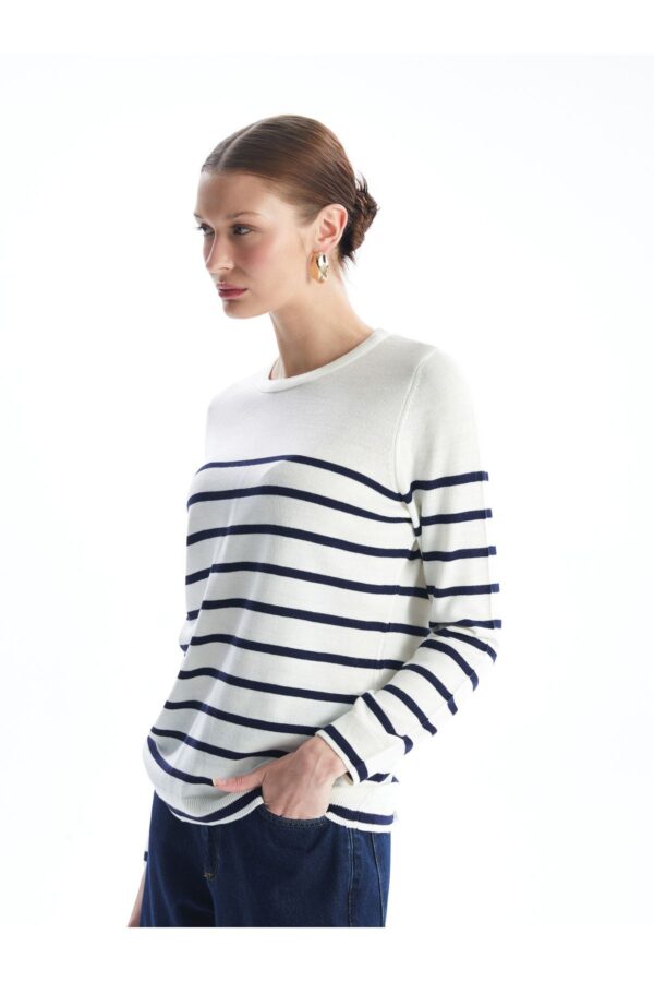 LC Waikiki Crew Neck Striped Long Sleeve Women's Knitwear Sweater -