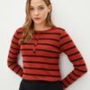 LC Waikiki Crew Neck Striped Long Sleeve Women's T-Shirt