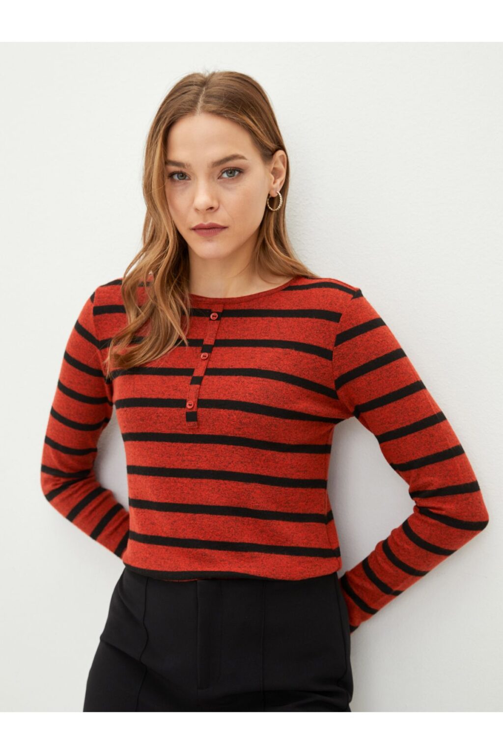LC Waikiki Crew Neck Striped Long Sleeve Women's T-Shirt