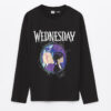 LC Waikiki Crew Neck Wednesday Printed Long Sleeve Girls T-Shirt
