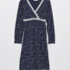 LC Waikiki Double Breasted Neck Patterned Long Sleeve Maternity Nightgown