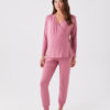 LC Waikiki Double Breasted Neck Plain Long Sleeve Maternity Pajamas Set