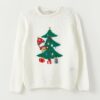 LC Waikiki Girls' Crew Neck Christmas Themed Long Sleeve Knitwear Sweater