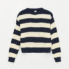 LC Waikiki Girls Kids Crew Neck Striped Long Sleeve Crop Knitwear Sweater