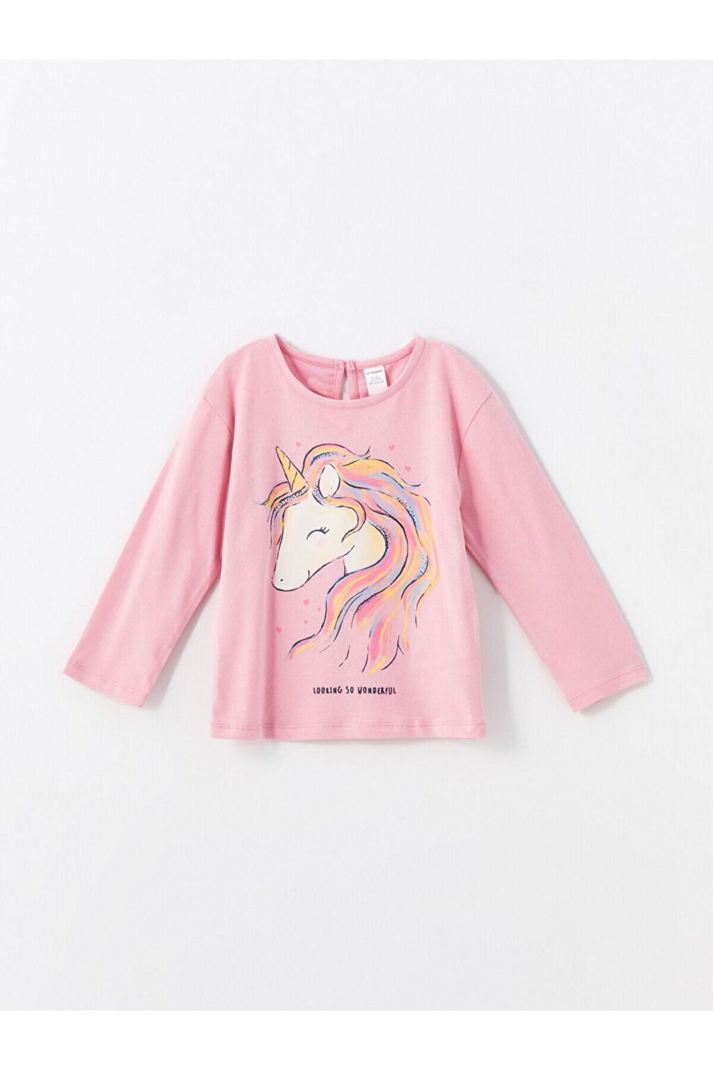 LC Waikiki LCW Crew Neck Long Sleeve Printed Baby Girl T-Shirt