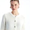 LC Waikiki LCW Crew Neck Plain Long Sleeve Women's Knitwear Cardigan