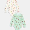 LC Waikiki LCW Crew Neck Short Sleeve Printed Baby Boy Snap-On Bodysuit 2-Piece