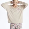 LC Waikiki LCW DREAM Women's V-Neck Floral Long Sleeve Pajamas Set