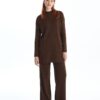 LC Waikiki LCW Women's Elastic Waist Plain Knitted Trousers