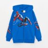LC Waikiki Lcw Boys Hooded Spiderman Printed Long Sleeve Zipper Sweatshirt
