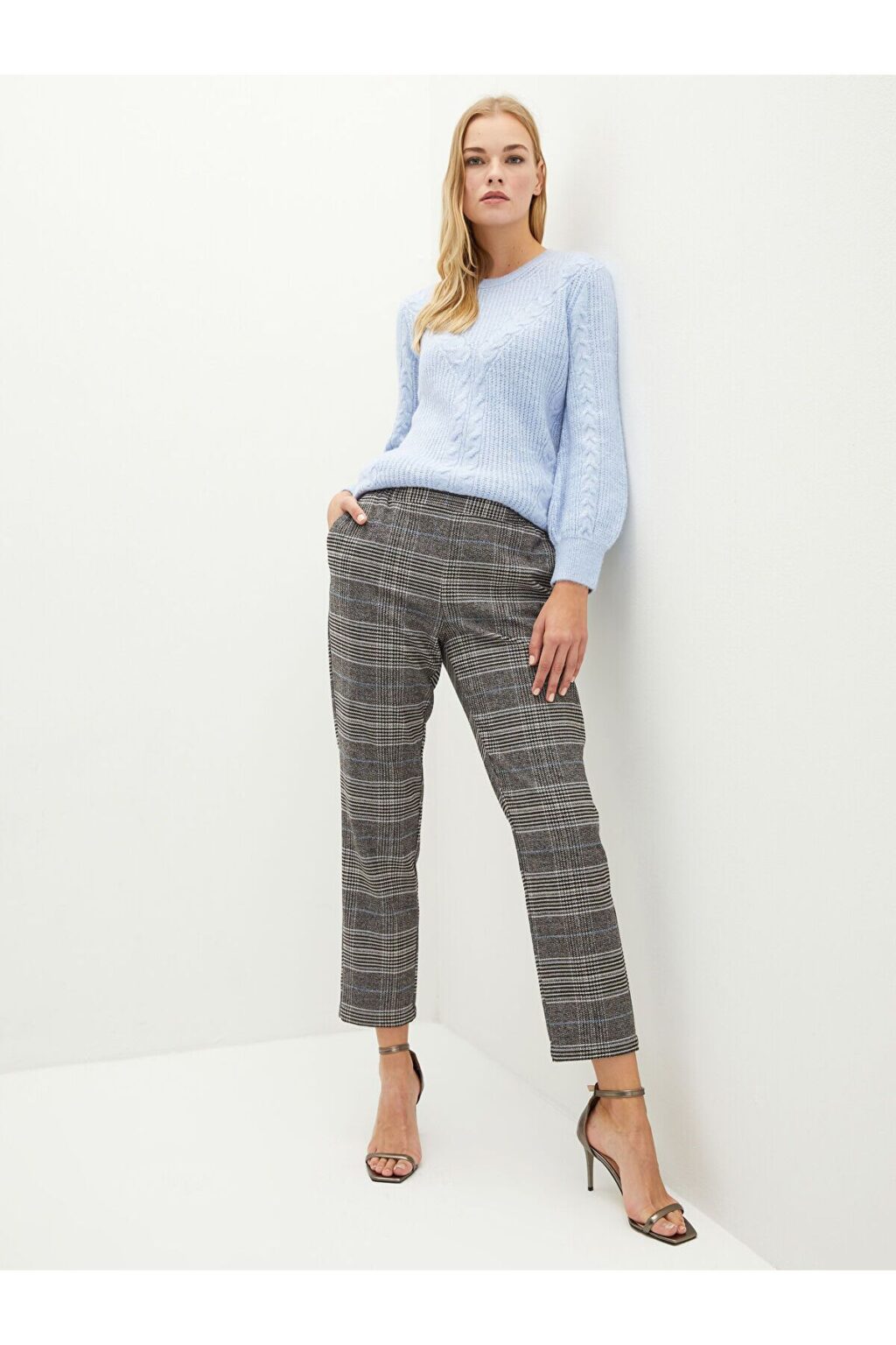 LC Waikiki Lcw Elastic Waist Comfortable Patterned Women's Carrot Trousers