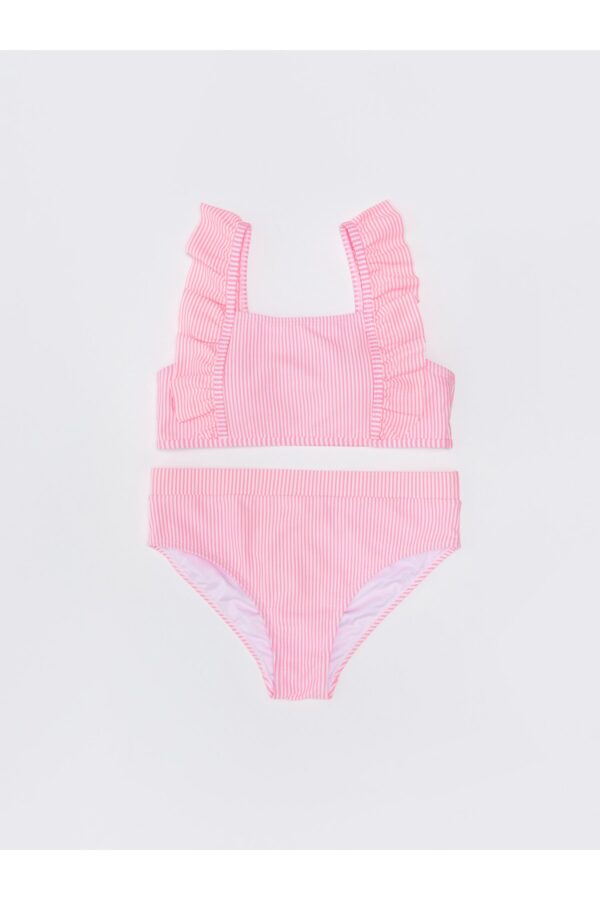 LC Waikiki Lcw Kids Ruffle Detailed Striped Bikini For Girls