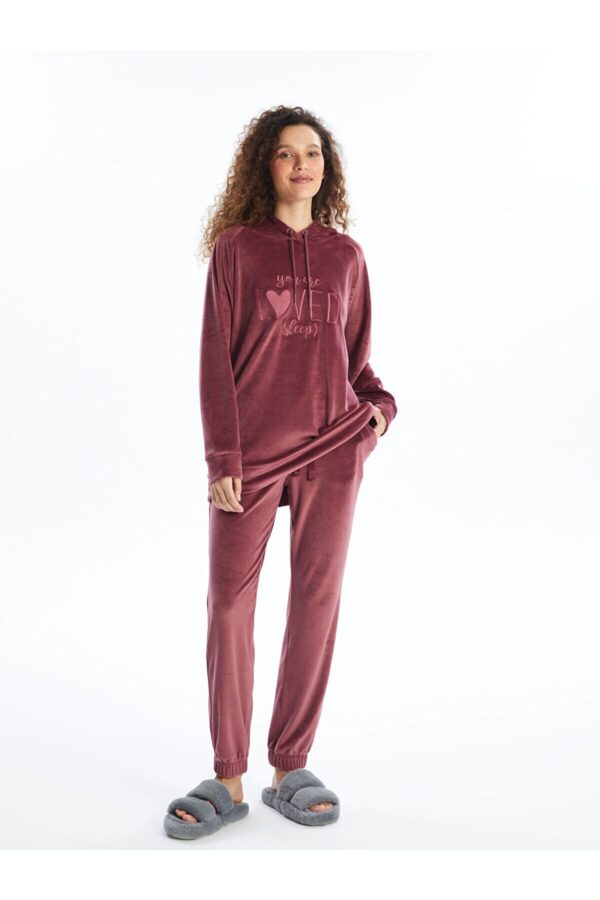 LC Waikiki Lcwk Elastic Waist Plain Velvet Women's Jogger Pajama Bottoms