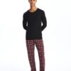 LC Waikiki Lcwk Standard Fit Plaid Men's Pajama Bottom