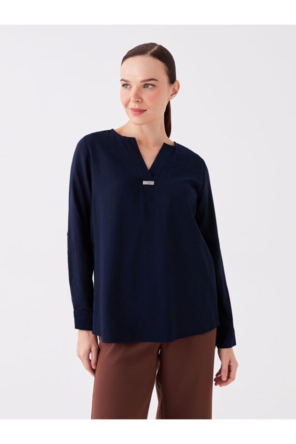 LC Waikiki Loose Collar Plain Long Sleeve Women's Blouse