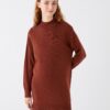 LC Waikiki Lw - Half Turtleneck Plain Long Sleeve Oversize Women's Knitwear Tunic