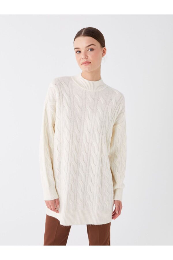 LC Waikiki Lw - Half Turtleneck Self Patterned Long Sleeve Women's Knitwear Tunic