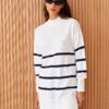 LC Waikiki Lw - Half Turtleneck Striped Long Sleeve Women's Knitwear Tunic