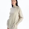 LC Waikiki Lw - Stand Collar Plain Oversize Women's Knitwear Tunic
