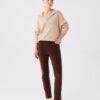 LC Waikiki Normal Waist Slim Fit egyenes bársony női nadrág