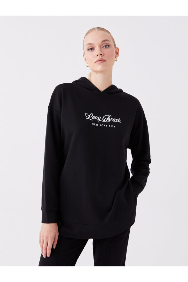 LC Waikiki Printed Long Sleeve Oversize Women's Hoodie