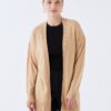 LC Waikiki Shawl Collar Plain Long Sleeve Oversize Women's Knitwear Cardigan