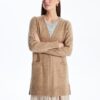 LC Waikiki Shawl Collar Plain Long Sleeve Women's Knitwear Cardigan