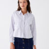 LC Waikiki Striped Long Sleeve Oversize Women's Shirt