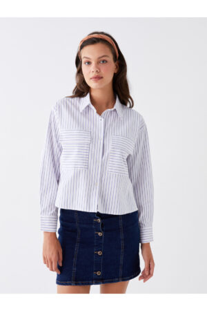 LC Waikiki Striped Long Sleeve Oversize Women's Shirt