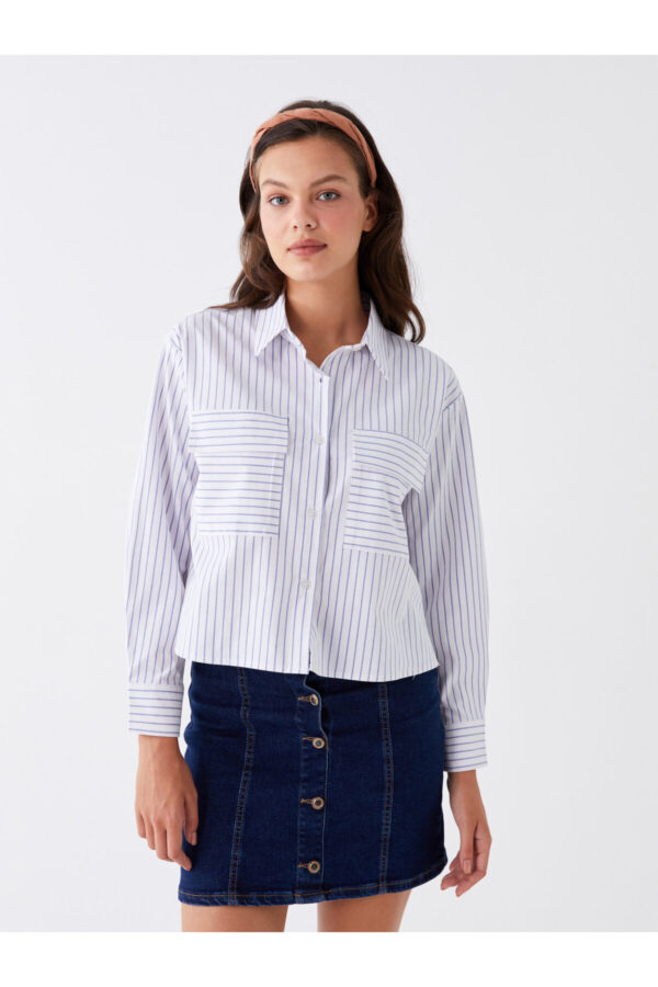 LC Waikiki Striped Long Sleeve Oversize Women's Shirt