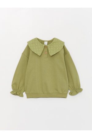 LC Waikiki Toddler Collar Long Sleeved Sweatshirt for Baby Girl