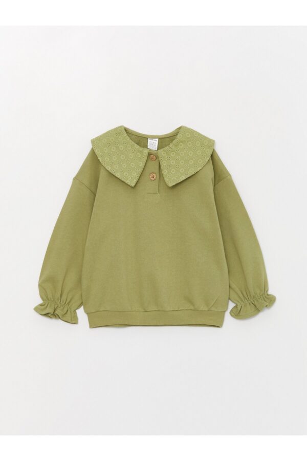 LC Waikiki Toddler Collar Long Sleeved Sweatshirt for Baby Girl