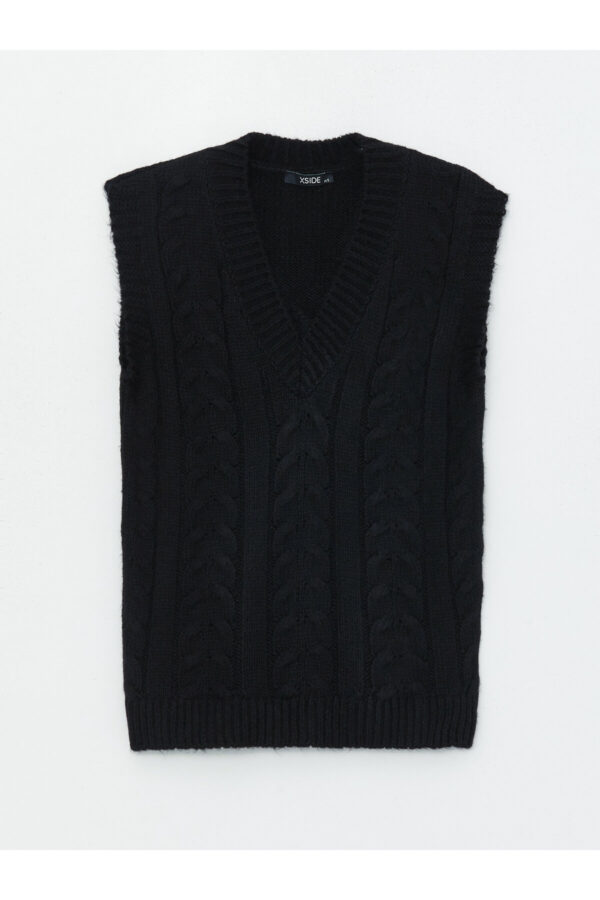 LC Waikiki V-Neck Self-Patterned Women's Knitwear Sweater