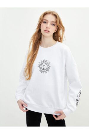LC Waikiki Women's Crew Neck Printed Long Sleeve Sweatshirt