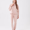 LC Waikiki Women's Hooded Self Patterned Long Sleeve Plush Pajamas Set