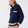 LC Waikiki Women's Shirt Collar Patterned Long Sleeve Knitwear Cardigan