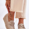 LEMAR Patent Wedge Loafers Beige Felicita