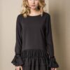 LEMONADE DRESS WITH VELVET RIBBONS AT THE SLEEVES BLACK