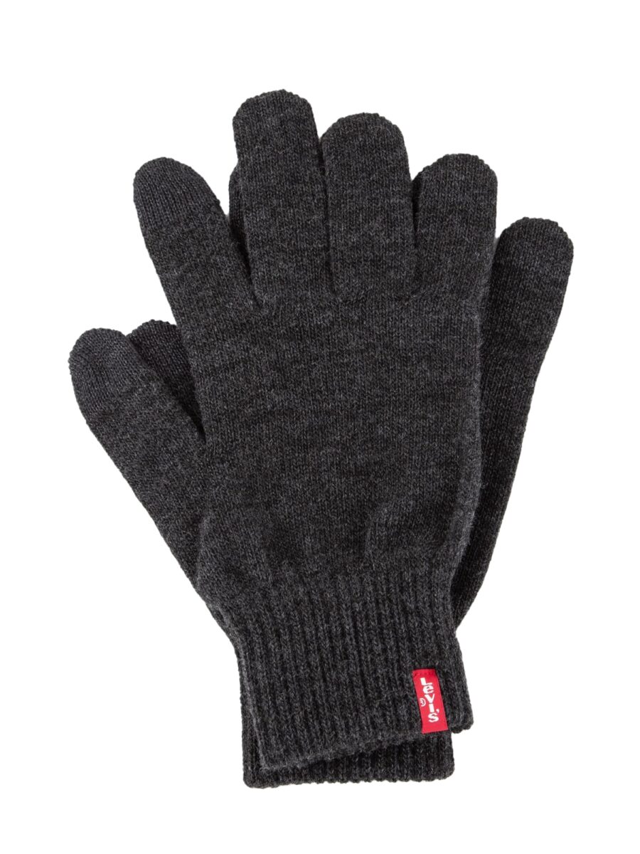 LEVI'S ® Kesztyű 'Ben'  sötétszürke / rikító piros / piszkosfehér-hu