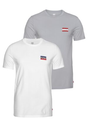 LEVI'S ® Póló '2 Pack Crewneck Graphic'  szürke / fehér-hu